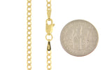 Afbeelding in Gallery-weergave laden, 14k Yellow Gold 2.2mm Beveled Curb Link Bracelet Anklet Necklace Pendant Chain
