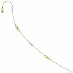 Carica l&#39;immagine nel visualizzatore di Gallery, 14k Gold Two Tone Infinity Anklet 9 inches plus Extender
