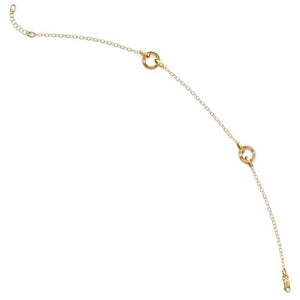14k Yellow Gold Circle Round Anklet 10 Inches plus Extender