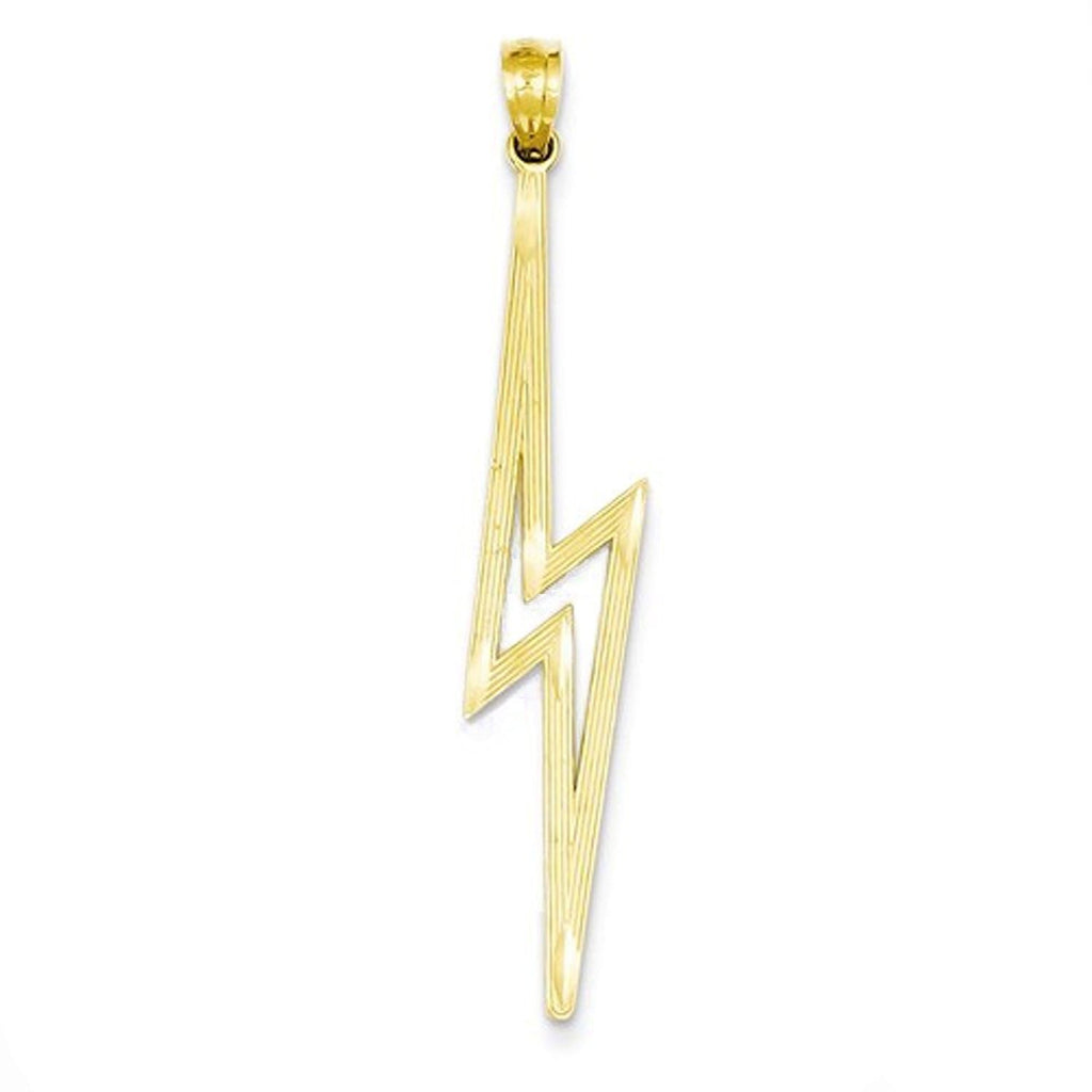 14k Yellow Gold Lightning Bolt Pendant Charm - [cklinternational]