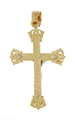 Charger l&#39;image dans la galerie, 14k Gold Two Tone Large Cross Crucifix Pendant Charm
