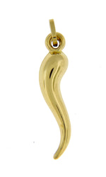 將圖片載入圖庫檢視器 14k Yellow Gold Italian Horn Lucky 3D Pendant Charm
