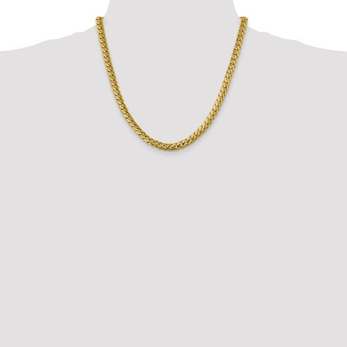 14K Yellow Gold 6.25mm Miami Cuban Link Bracelet Anklet Choker Necklace Pendant Chain