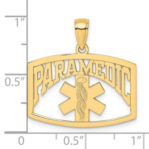 14k Yellow Gold Paramedic Pendant Charm