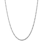 Cargar imagen en el visor de la galería, 14K White Gold 2.75mm Figaro Bracelet Anklet Choker Necklace Pendant Chain
