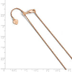 Charger l&#39;image dans la galerie, Sterling Silver Rose Gold Plated 1.2mm Rope Necklace Pendant Chain Adjustable
