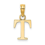 Load image into Gallery viewer, 14K Yellow Gold Uppercase Initial Letter T Block Alphabet Pendant Charm
