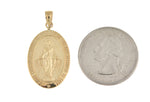 Carregar imagem no visualizador da galeria, 14k Yellow Gold Blessed Virgin Mary Miraculous Medal Pendant Charm
