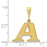 Load image into Gallery viewer, 14K Yellow Gold Uppercase Initial Letter A Block Alphabet Pendant Charm
