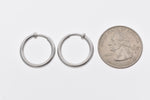 Indlæs billede til gallerivisning Sterling Silver Classic Round Endless Hoop Non Pierced Clip On Earrings 18mm x 2.5mm

