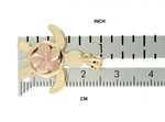將圖片載入圖庫檢視器 14k Gold Two Tone Turtle Plumeria Flower Pendant Charm
