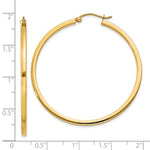 Charger l&#39;image dans la galerie, 14K Yellow Gold 45mm Square Tube Round Hollow Hoop Earrings
