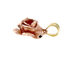 將圖片載入圖庫檢視器 14k Gold Two Tone Small Rose Flower Pendant Charm
