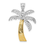 Afbeelding in Gallery-weergave laden, 14k Gold Two Tone Palm Tree Pendant Charm
