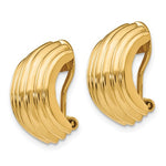 Carica l&#39;immagine nel visualizzatore di Gallery, 14K Yellow Gold Non Pierced Fancy Omega Back Clip On J Hoop Earrings
