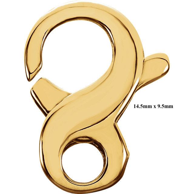 14K Yellow Gold or Sterling Silver Infinity Design Lobster Clasp Jewelry Findings
