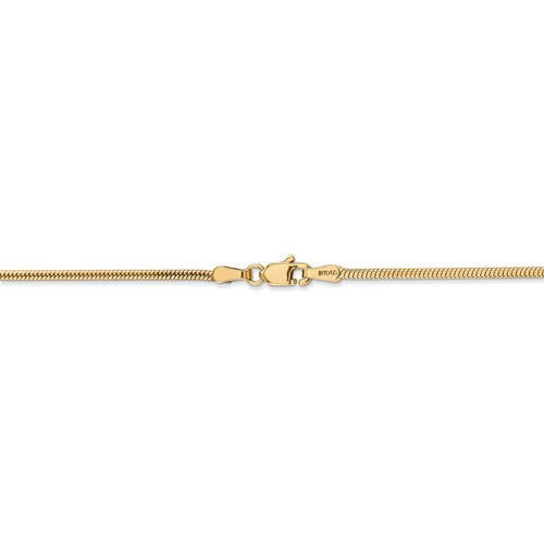 14K Solid Yellow Gold 1.60mm Classic Round Snake Bracelet Anklet Choker Necklace Pendant Chain