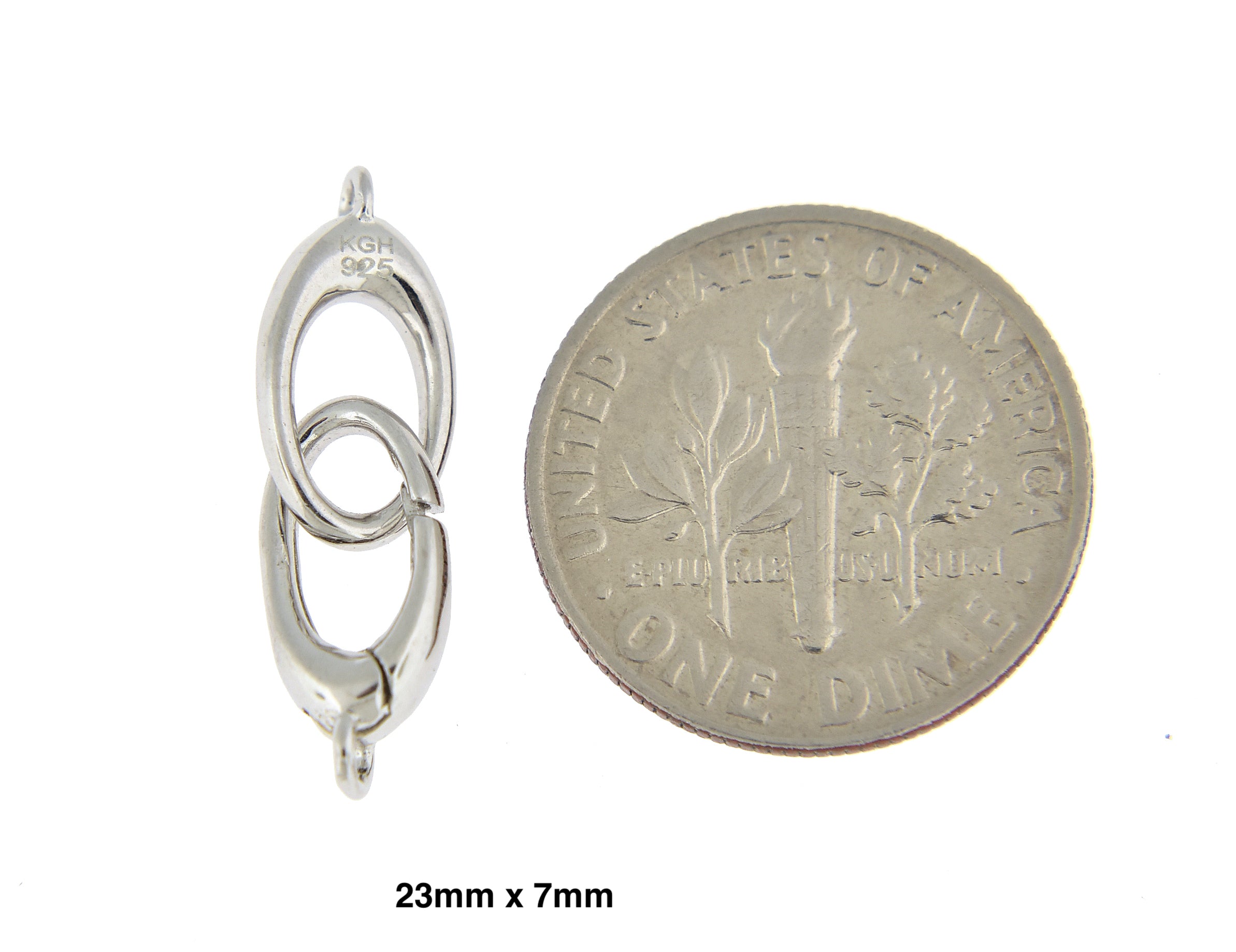 14k Yellow White Gold 23x7mm OD Double Push Clasp Pendant Charm Hangers Bails Connectors for Bracelets Anklets Necklaces