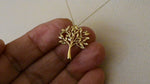 Load and play video in Gallery viewer, 14k Yellow Gold Tree of Life Chain Slide Pendant Charm
