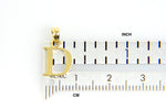 Cargar imagen en el visor de la galería, 14K Yellow Gold Uppercase Initial Letter D Block Alphabet Pendant Charm
