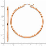 Load image into Gallery viewer, 14K Rose Gold 45mm x 2mm Classic Round Hoop Earrings
