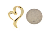 Carica l&#39;immagine nel visualizzatore di Gallery, 14k Yellow Gold Floating Heart Chain Slide Pendant Charm
