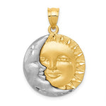 Lade das Bild in den Galerie-Viewer, 14k Gold Two Tone Sun and Moon Pendant Charm
