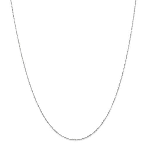 14k White Gold 0.60mm Thin Cable Rope Necklace Pendant Chain