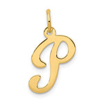Afbeelding in Gallery-weergave laden, 14K Yellow Gold Initial Letter P Cursive Script Alphabet Pendant Charm
