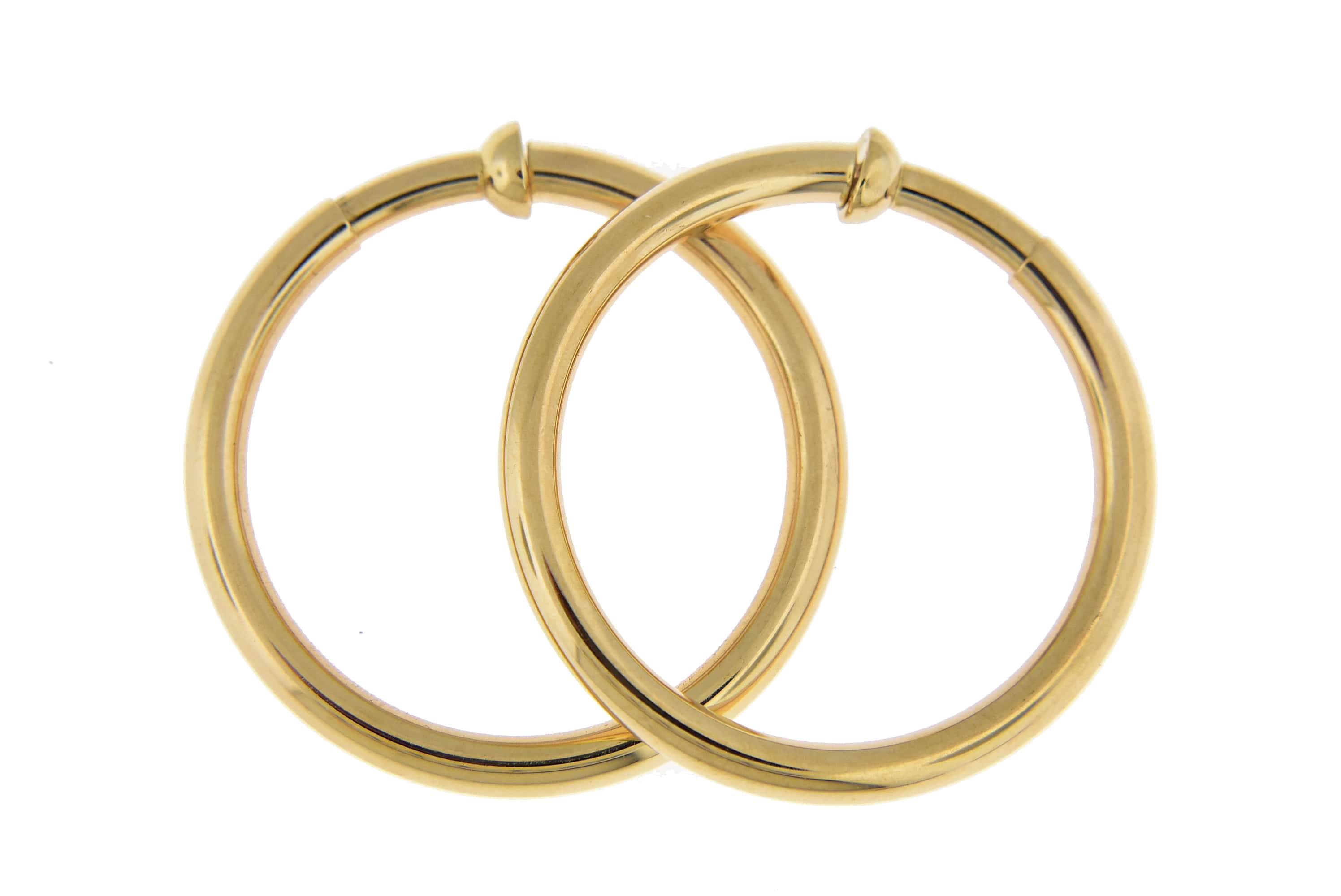 14K Yellow Gold 30mm x 3mm Non Pierced Round Hoop Earrings