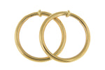 Kép betöltése a galériamegjelenítőbe: 14K Yellow Gold 30mm x 3mm Non Pierced Round Hoop Earrings
