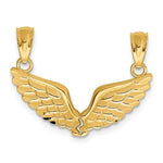 Indlæs billede til gallerivisning 14k Yellow Gold Angel Wings Break Apart Pendant Charm
