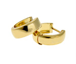 Charger l&#39;image dans la galerie, 14k Yellow Gold Classic Round Polished Hinged Hoop Huggie Earrings
