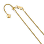 Indlæs billede til gallerivisning Sterling Silver Gold Plated 1.5mm Spiga Wheat Necklace Pendant Chain Adjustable
