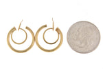Indlæs billede til gallerivisning 14k Yellow Gold Non Pierced Clip On Round Double Hoop Earrings 19mm x 2mm
