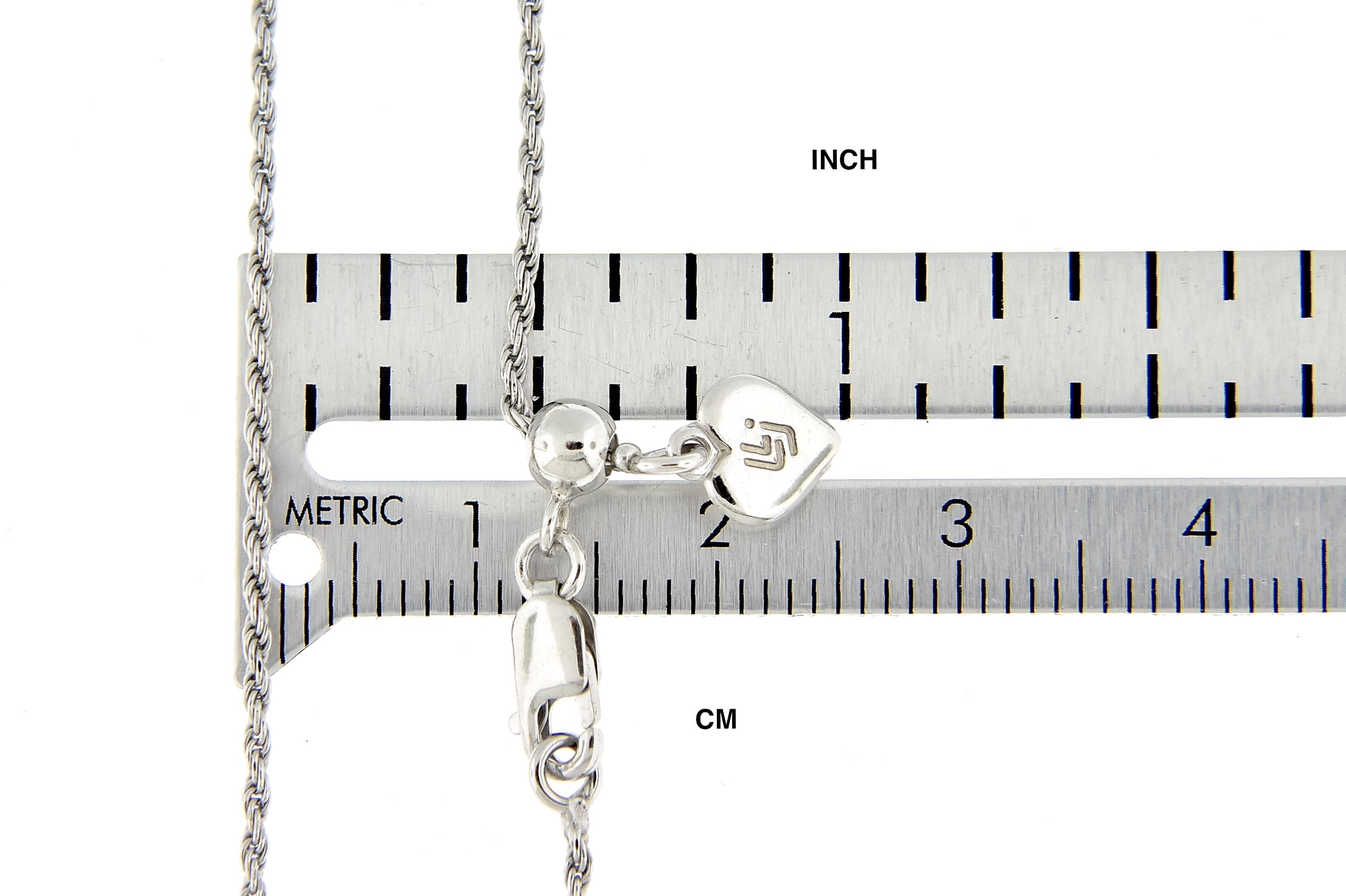 Sterling Silver 1.2mm Rope Necklace Pendant Chain Adjustable