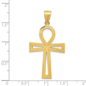 14k Yellow Gold Ankh Cross Pendant Charm