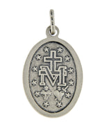 Carica l&#39;immagine nel visualizzatore di Gallery, Sterling Silver Blessed Virgin Mary Miraculous Medal Oval Pendant Charm
