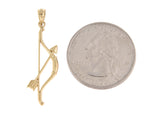 Lade das Bild in den Galerie-Viewer, 14k Yellow Gold Bow and Arrow Open Back Pendant Charm
