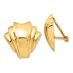 Lataa kuva Galleria-katseluun, 14k Yellow Gold Non Pierced Clip On Seashell Omega Back Earrings
