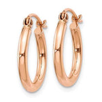 Charger l&#39;image dans la galerie, 14K Rose Gold 15mm x 2mm Classic Round Hoop Earrings
