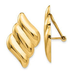 將圖片載入圖庫檢視器 14k Yellow Gold Non Pierced Clip On Swirl Geometric Omega Back Earrings
