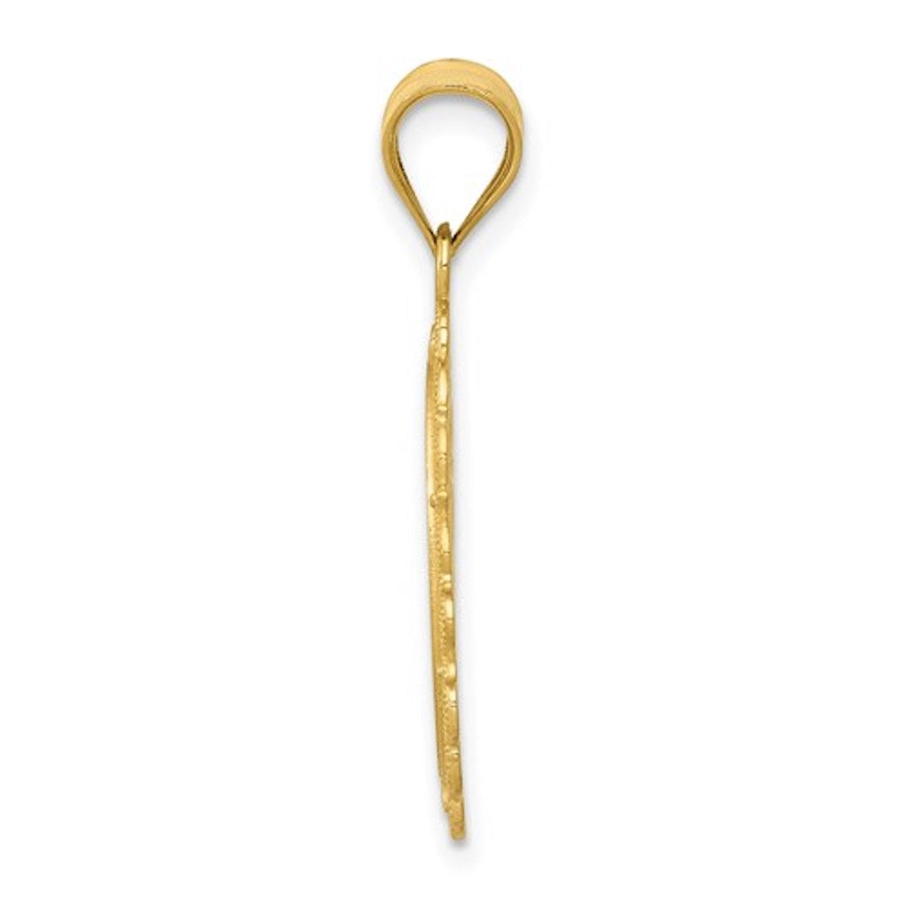 14k Yellow Gold Taurus Zodiac Horoscope Oval Pendant Charm