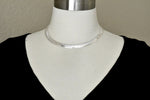 Cargar imagen en el visor de la galería, Sterling Silver 8mm Diamond Cut Cubetto Omega Choker Necklace Pendant Chain
