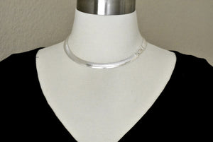 Sterling Silver 8mm Diamond Cut Cubetto Omega Choker Necklace Pendant Chain