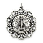 Carica l&#39;immagine nel visualizzatore di Gallery, Sterling Silver Blessed Virgin Mary Miraculous Medal Ornate Pendant Charm
