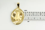 Lataa kuva Galleria-katseluun, 14k Yellow Gold Sacred Heart of Jesus Oval Pendant Charm
