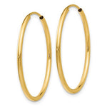 Kép betöltése a galériamegjelenítőbe: 14K Yellow Gold 26mm x 1.5mm Endless Round Hoop Earrings
