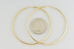 Cargar imagen en el visor de la galería, 14k Yellow Gold 60mm x 1.35mm Diamond Cut Round Endless Hoop Earrings

