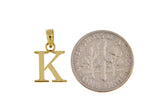 Lade das Bild in den Galerie-Viewer, 14K Yellow Gold Uppercase Initial Letter K Block Alphabet Pendant Charm
